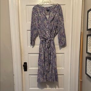 Talbots Floral Purple Spring Women's Dress